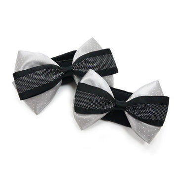 Black & White Polka Dot Dog Bow Tie
