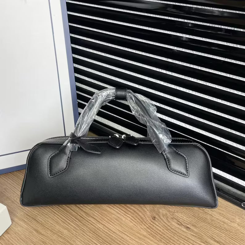 Smooth Leather Mini Long Doctor Handbag