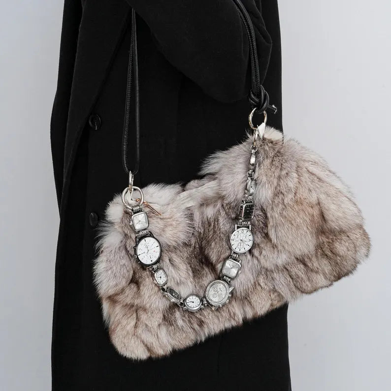 Vintage Silver Multi-Watch Alloy Decorative Bag