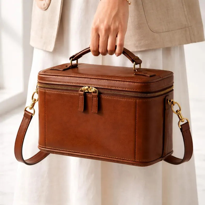 Full-Grain Leather Multi-Purpose Travel Trunk Bag