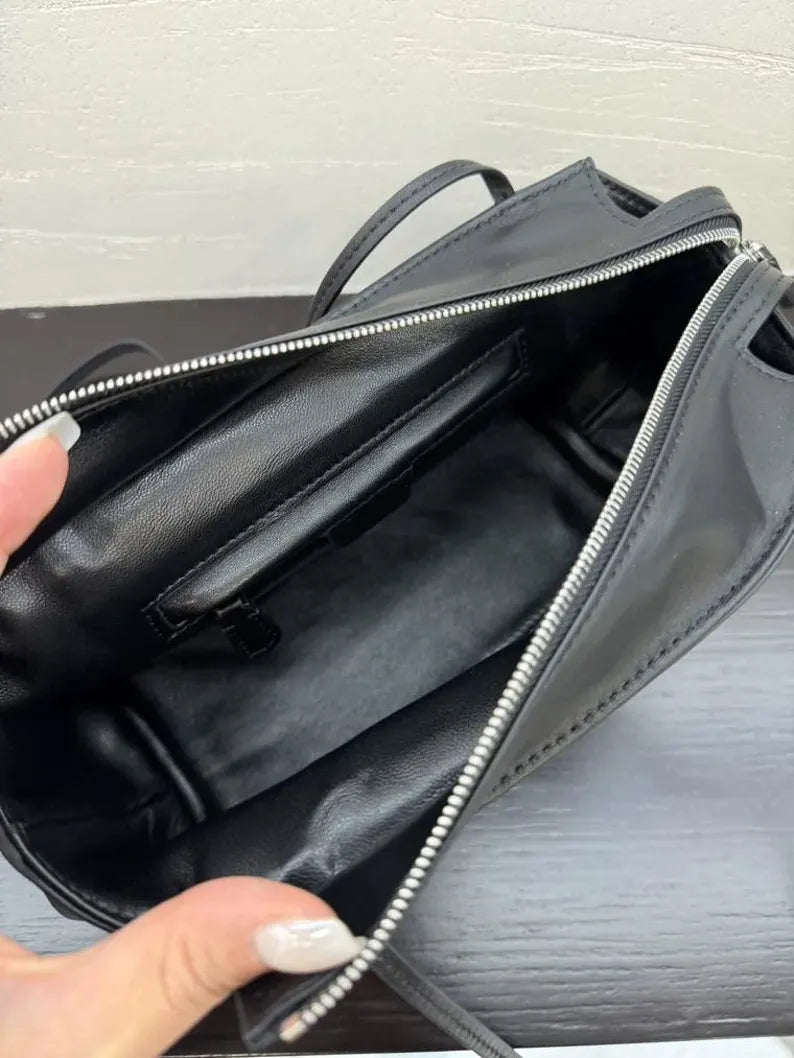 Smooth Leather Mini Doctor Shoulder Bag with Thin Dual Handles